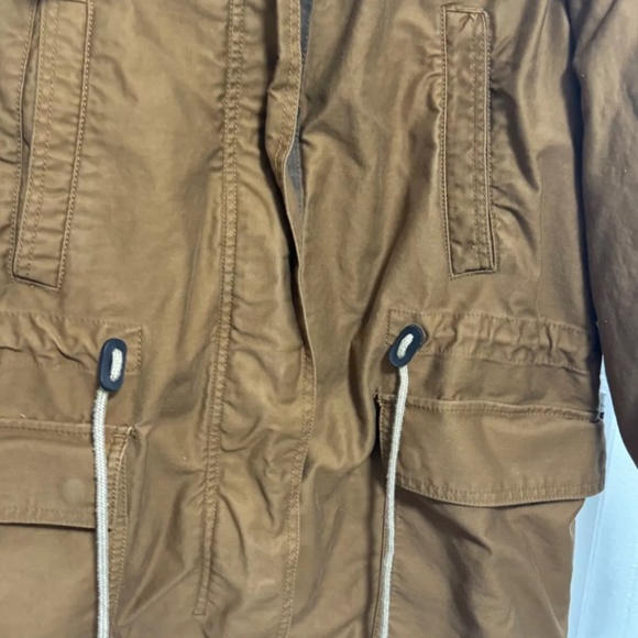 Gap Brown Canvas Cargo Coat with Removable Snap in Liner And Hood Womens - Picture 6 of 6